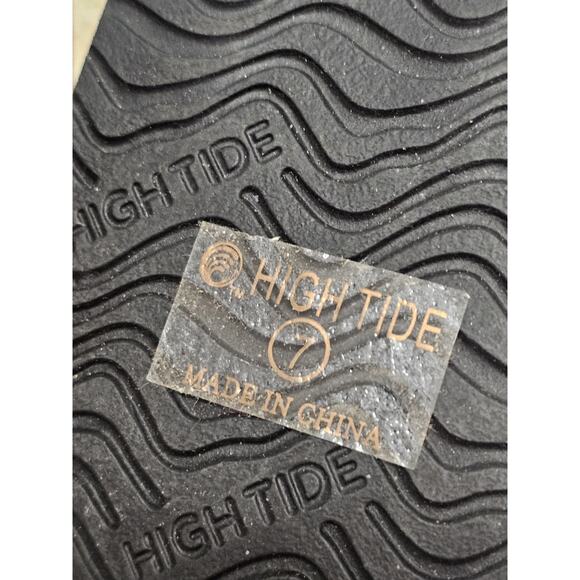 High Tide Women's Comfort Thong BLACK Flip Flops Woven Leather Neutral - Picture 8 of 8